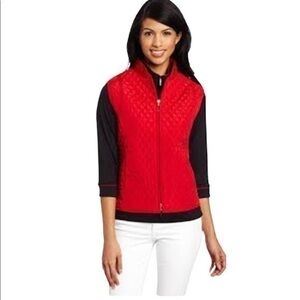 Relativity Woman’s Casual Red Quilted Full Zip Pocket Lightweight Vest